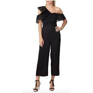 Self-Portrait Lace Ruffle Asymmetric Jumpsuit